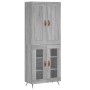 Aparador alto madera contrachapada gris sonoma 69,5x34x180 cm de , Aparadores - Ref: Foro24-3199599, Precio: 151,26 €, Descue...