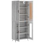 Aparador alto madera contrachapada gris sonoma 69,5x34x180 cm de , Aparadores - Ref: Foro24-3199599, Precio: 151,26 €, Descue...