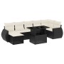 Set de sofás de jardín 8 piezas y cojines ratán sintético negro en Conjuntos de jardín | Comprar online en Foru.es
