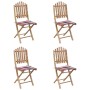 Set de comedor exterior plegable 5 piezas con cojines bambú de , Conjuntos de jardín - Ref: Foro24-3063973, Precio: 264,31 €,...