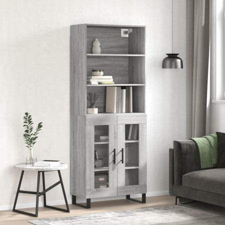 Aparador alto madera contrachapada gris sonoma 69,5x34x180 cm de , Aparadores - Ref: Foro24-3189347, Precio: 144,92 €, Descue...