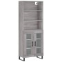 Aparador alto madera contrachapada gris sonoma 69,5x34x180 cm de , Aparadores - Ref: Foro24-3189347, Precio: 144,92 €, Descue...