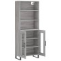 Aparador alto madera contrachapada gris sonoma 69,5x34x180 cm de , Aparadores - Ref: Foro24-3189347, Precio: 144,92 €, Descue...