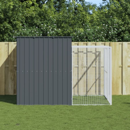 Caseta perros con corral acero galvanizado gris 214x253x181 cm de , Casetas para perros - Ref: Foro24-3189131, Precio: 469,82...