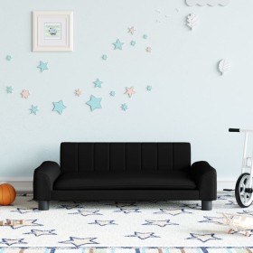 Sofá para niños de tela negro 90x53x30 cm de , Mobiliario para bebés y niños pequeños - Ref: Foro24-3196262, Precio: 96,09 €,...