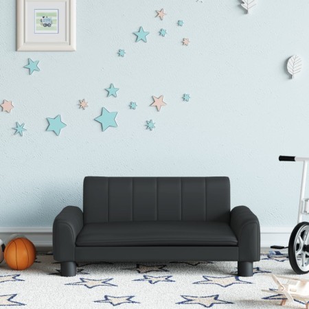 Sofá para niños de cuero sintético negro 70x45x30 cm de , Mobiliario para bebés y niños pequeños - Ref: Foro24-3196274, Preci...