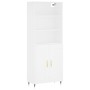 Aparador alto madera contrachapada blanco 69,5x34x180 cm de , Aparadores - Ref: Foro24-3189933, Precio: 135,05 €, Descuento: %