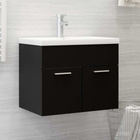 Mueble con lavabo madera de ingeniería negro de vidaXL, Tocadores de baño - Ref: Foro24-3070821, Precio: 141,88 €, Descuento: %
