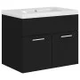 Black engineered wood cabinet with sink by vidaXL, bathroom vanities - Ref: Foro24-3070821, Price: 140,01 €, Discount: %