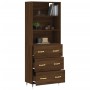 Aparador alto madera contrachapada marrón roble 69,5x34x180 cm de , Aparadores - Ref: Foro24-3189364, Precio: 166,69 €, Descu...