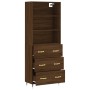 Aparador alto madera contrachapada marrón roble 69,5x34x180 cm de , Aparadores - Ref: Foro24-3189364, Precio: 166,69 €, Descu...