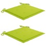 Sillas de jardín 2 uds madera de teca y cojines verde brillante de , Sillas de jardín - Ref: Foro24-3062741, Precio: 310,81 €...