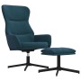 Sillón de relax con reposapiés terciopelo azul de , Sillones - Ref: Foro24-3097494, Precio: 139,57 €, Descuento: %