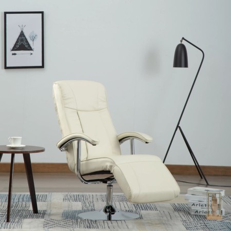 Sillón de TV de cuero sintético color crema en Sillones | Comprar online en Foru.es