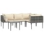 Set de muebles de jardín 5 pzas y cojines ratán sintético gris de , Conjuntos de jardín - Ref: Foro24-3186683, Precio: 273,36...