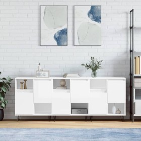 Aparadores 3 uds madera contrachapada blanco brillo de , Aparadores - Ref: Foro24-3190151, Precio: 182,40 €, Descuento: %