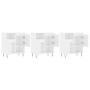 Aparadores 3 uds madera contrachapada blanco brillo de , Aparadores - Ref: Foro24-3190151, Precio: 182,40 €, Descuento: %
