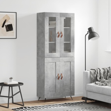 Aparador alto madera contrachapada gris hormigón 69,5x34x180 cm de , Aparadores - Ref: Foro24-3198317, Precio: 169,17 €, Desc...