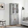 Aparador alto madera contrachapada gris hormigón 69,5x34x180 cm de , Aparadores - Ref: Foro24-3198317, Precio: 169,17 €, Desc...