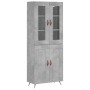 Aparador alto madera contrachapada gris hormigón 69,5x34x180 cm de , Aparadores - Ref: Foro24-3198317, Precio: 169,17 €, Desc...