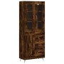 Aparador alto madera contrachapada roble ahumado 69,5x34x180 cm de , Aparadores - Ref: Foro24-3198638, Precio: 159,04 €, Desc...