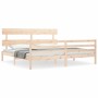 Estructura de cama con cabecero madera maciza 200x200 cm de vidaXL, Camas y somieres - Ref: Foro24-3195111, Precio: 142,03 €,...