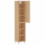 Aparador de madera contrachapada roble Sonoma 34,5x34x180 cm de , Aparadores - Ref: Foro24-3198956, Precio: 91,89 €, Descuent...