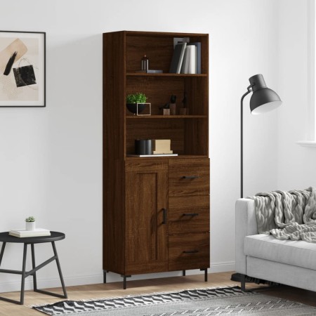 Aparador alto madera contrachapada marrón roble 69,5x34x180 cm de , Aparadores - Ref: Foro24-3190028, Precio: 153,21 €, Descu...