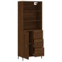 Aparador alto madera contrachapada marrón roble 69,5x34x180 cm de , Aparadores - Ref: Foro24-3190028, Precio: 153,21 €, Descu...