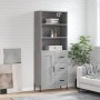 Aparador alto madera contrachapada gris sonoma 69,5x34x180 cm de , Aparadores - Ref: Foro24-3190035, Precio: 159,68 €, Descue...