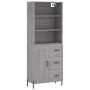 Aparador alto madera contrachapada gris sonoma 69,5x34x180 cm de , Aparadores - Ref: Foro24-3190035, Precio: 159,68 €, Descue...