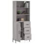 Aparador alto madera contrachapada gris sonoma 69,5x34x180 cm de , Aparadores - Ref: Foro24-3190035, Precio: 159,68 €, Descue...