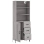 Aparador alto madera contrachapada gris sonoma 69,5x34x180 cm de , Aparadores - Ref: Foro24-3190035, Precio: 159,68 €, Descue...