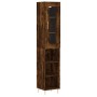 Aparador de madera contrachapada roble ahumado 34,5x34x180 cm de , Aparadores - Ref: Foro24-3199358, Precio: 89,47 €, Descuen...