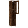 Aparador de madera contrachapada roble ahumado 34,5x34x180 cm de , Aparadores - Ref: Foro24-3199358, Precio: 89,47 €, Descuen...