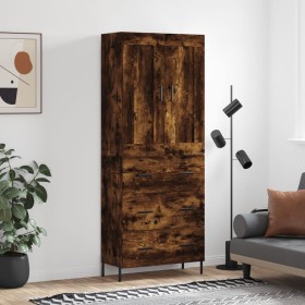 Aparador alto madera contrachapada roble ahumado 69,5x34x180 cm de , Aparadores - Ref: Foro24-3199758, Precio: 173,85 €, Desc...