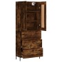 Aparador alto madera contrachapada roble ahumado 69,5x34x180 cm de , Aparadores - Ref: Foro24-3199758, Precio: 173,85 €, Desc...