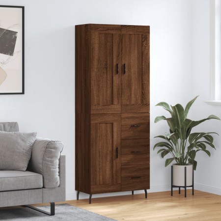 Aparador alto madera contrachapada marrón roble 69,5x34x180 cm de , Aparadores - Ref: Foro24-3200024, Precio: 189,50 €, Descu...