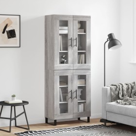 Aparador alto madera contrachapada gris sonoma 69,5x34x180 cm de , Aparadores - Ref: Foro24-3198303, Precio: 161,78 €, Descue...