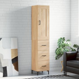 Aparador de madera contrachapada roble Sonoma 34,5x34x180 cm de , Aparadores - Ref: Foro24-3200196, Precio: 118,51 €, Descuen...