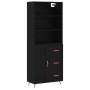 Aparador alto madera contrachapada negro 69,5x34x180 cm de , Aparadores - Ref: Foro24-3189990, Precio: 166,71 €, Descuento: %