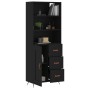 Aparador alto madera contrachapada negro 69,5x34x180 cm de , Aparadores - Ref: Foro24-3189990, Precio: 166,71 €, Descuento: %
