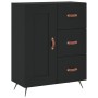 Aparador alto madera contrachapada negro 69,5x34x180 cm de , Aparadores - Ref: Foro24-3189990, Precio: 166,71 €, Descuento: %