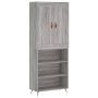 Aparador alto madera contrachapada gris sonoma 69,5x34x180 cm de , Aparadores - Ref: Foro24-3200047, Precio: 122,34 €, Descue...