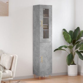 Aparador de madera contrachapada gris hormigón 34,5x34x180 cm de , Aparadores - Ref: Foro24-3199165, Precio: 93,91 €, Descuen...