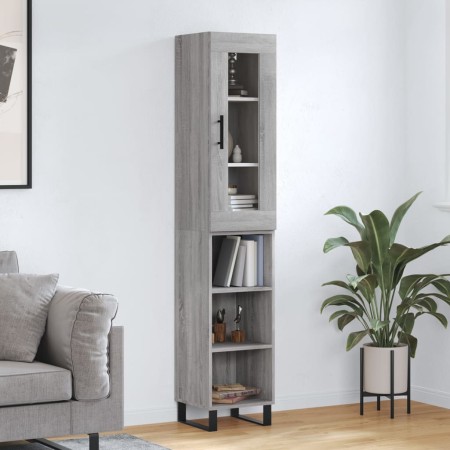 Aparador alto madera contrachapada gris Sonoma 34,5x34x180 cm de , Aparadores - Ref: Foro24-3199391, Precio: 98,53 €, Descuen...