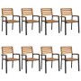 Juego de comedor de jardín 9 pzas madera maciza acacia y metal de , Conjuntos de jardín - Ref: Foro24-3155405, Precio: 951,86...
