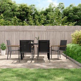 Sillas de jardín 6 uds textilene y acero negro 55x61,5x90 cm de , Sillas de jardín - Ref: Foro24-3187086, Precio: 277,38 €, D...