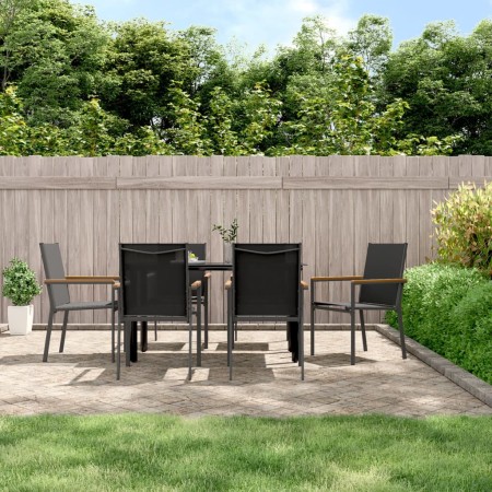 Sillas de jardín 6 uds textilene y acero negro 55x61,5x90 cm de , Sillas de jardín - Ref: Foro24-3187086, Precio: 277,38 €, D...