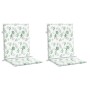 Cojines de silla de respaldo bajo 2 uds tela estampado de hojas de , Cojines para sillas y sofás - Ref: Foro24-361328, Precio...
